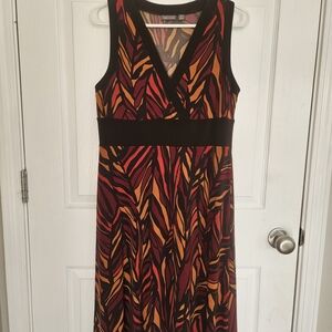 Apt. 9 Red and Orange Patterned Maxi Dress